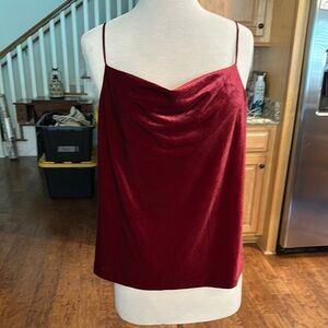 Elegant Burgundy Cowl Neck Camisole Top